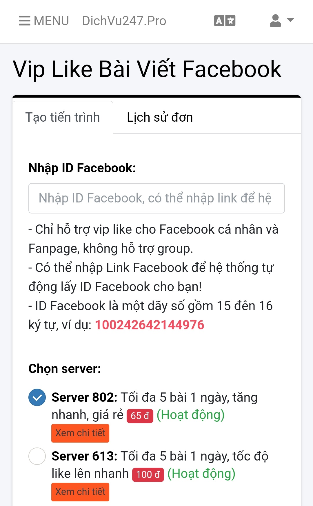 cai dat vip like bai viet