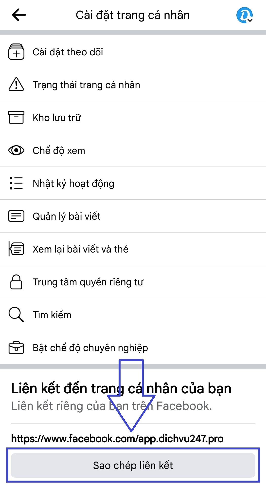 lay link trang ca nhan facebook