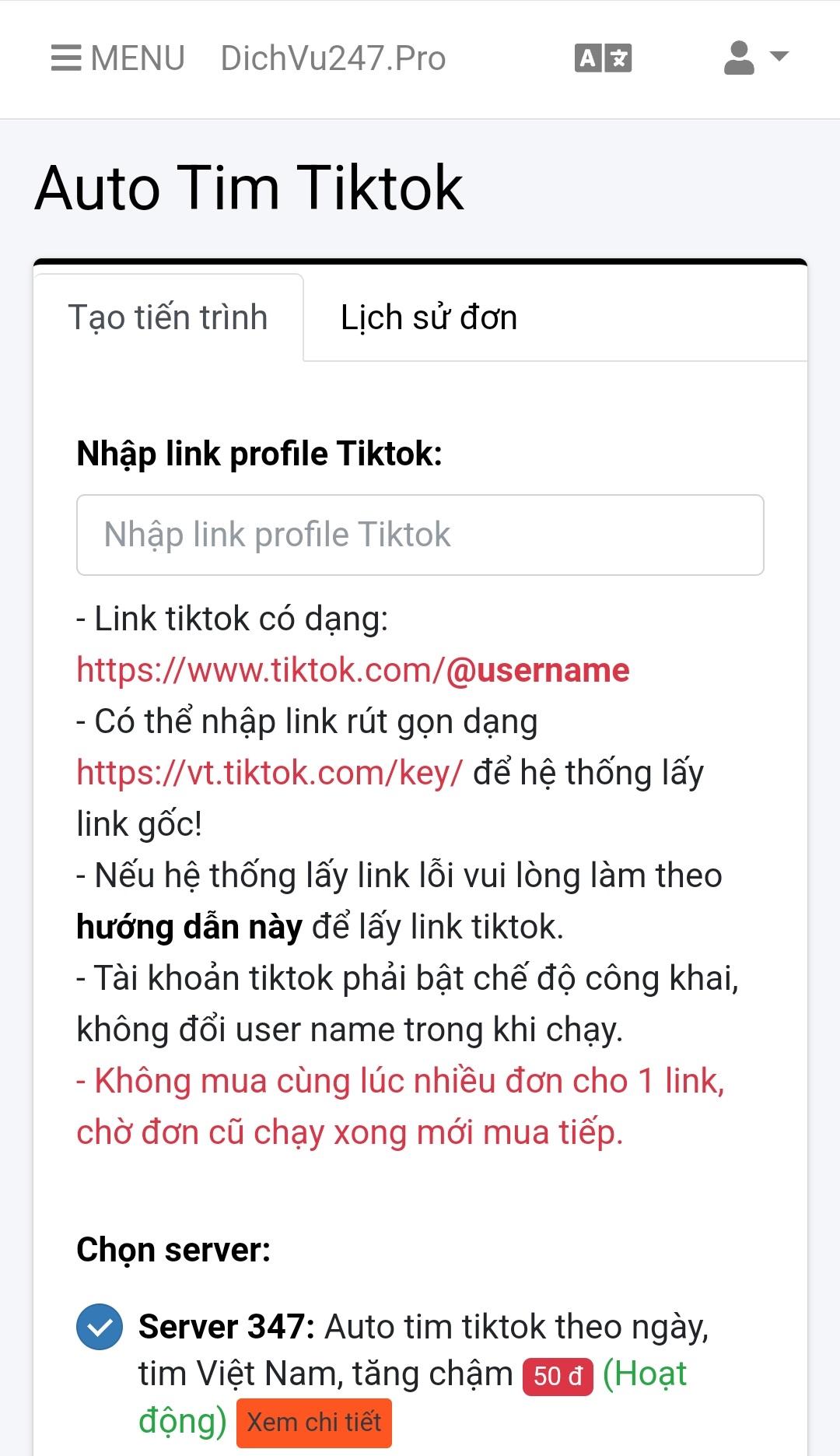 mua auto tim tiktok