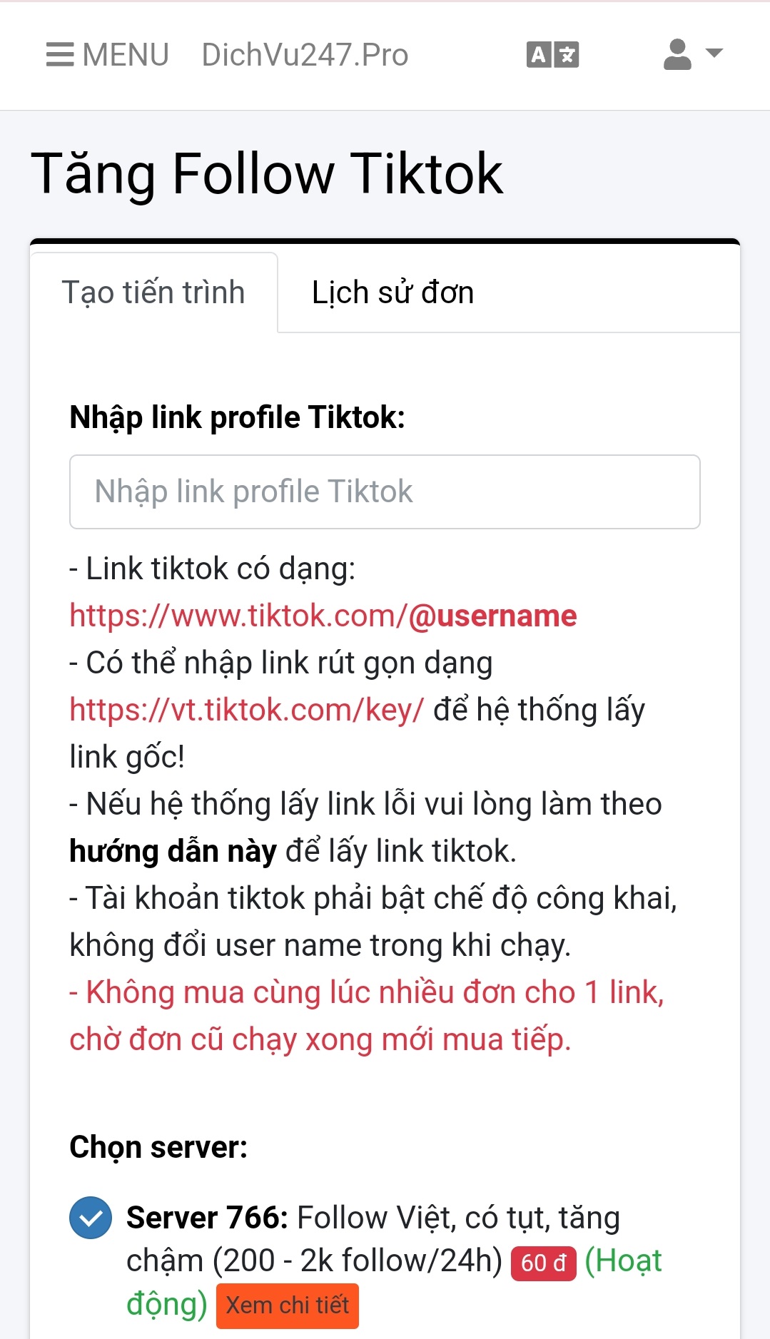 mua follow tiktok