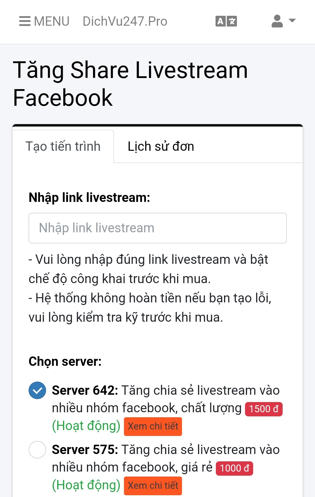 mua share livestream facebook