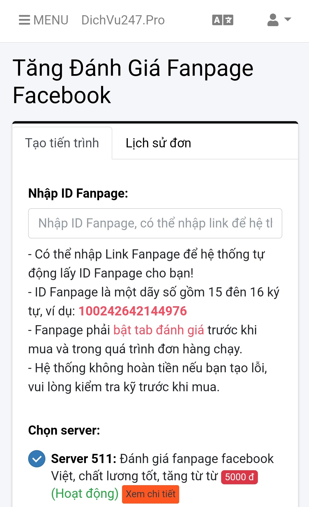 tang danh gia fanpage facebook