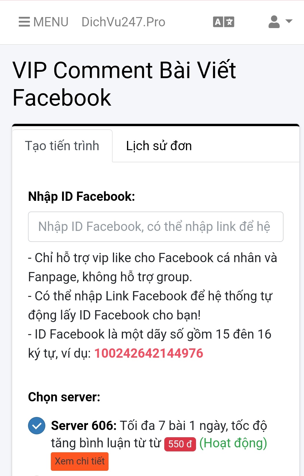 vip comment bai viet facebook